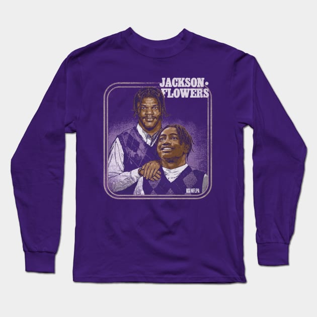 Lamar Jr. & Zay Flowers Baltimore Step Brothers Long Sleeve T-Shirt by ClarityMacaws